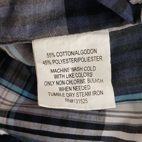 Beverly Hills Polo Club Plaid Button Down Shirt Long Sleeve Size M - Picture 11 of 11